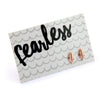 Fearless gift card with rose gold feather stud earring.