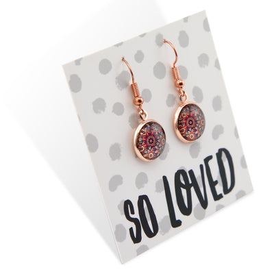 BOHO Collection - SO LOVED - Rose Gold Dangle Earrings - Fiera (8910-F)