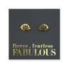 Stainless Steel Earring Studs - Fierce Fearless Fabulous - HEDGEHOGS