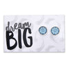 DREAM BIG - Bright Silver Surround Earring Studs - Floral Ice (8601)