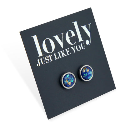 Lovely Like You - Silver Stainless Steel 8mm Circle Studs - Galaxy  (11345)