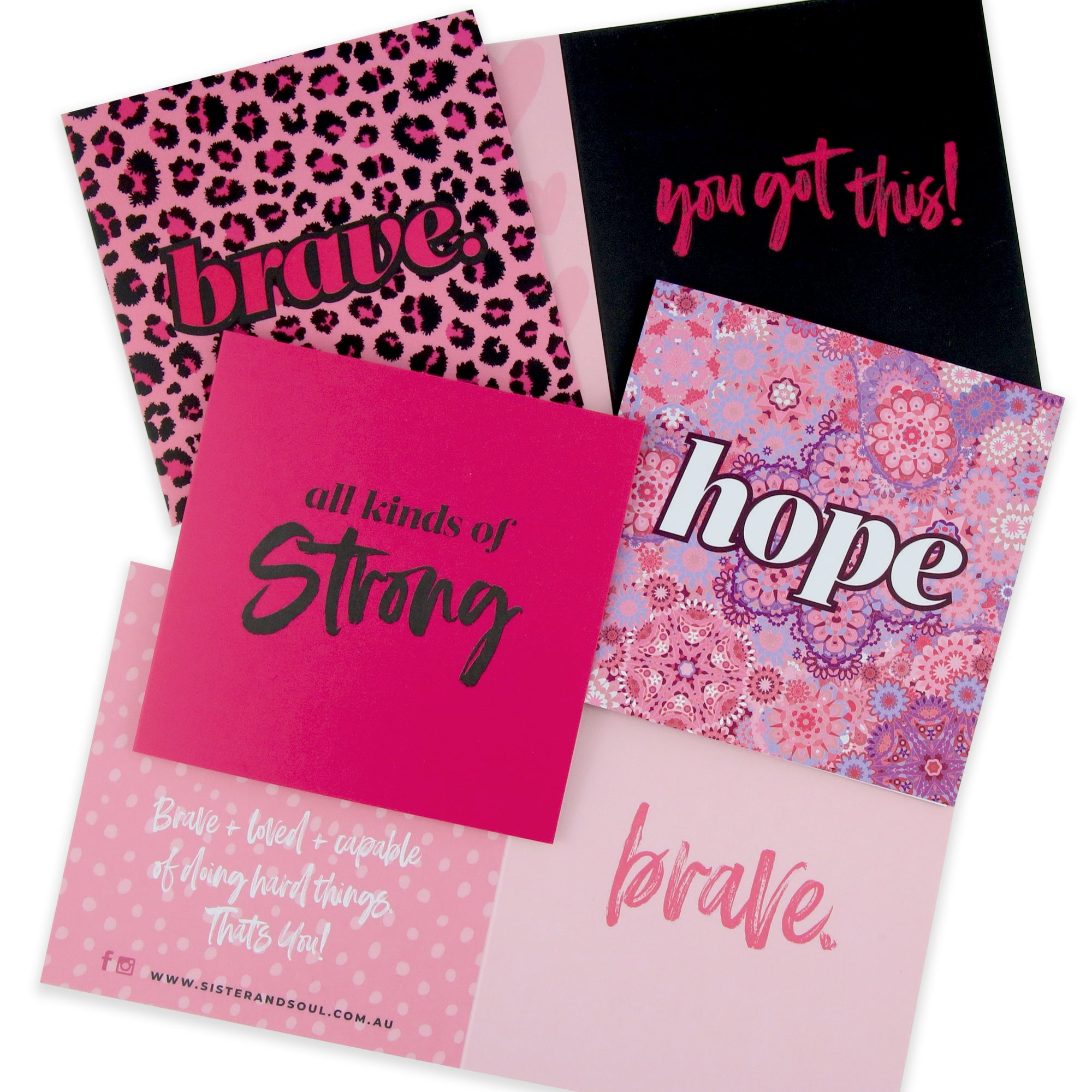 GIFT CARDS Pk 5 With Envelopes - Pink Collection Pack 2 (7004-1)