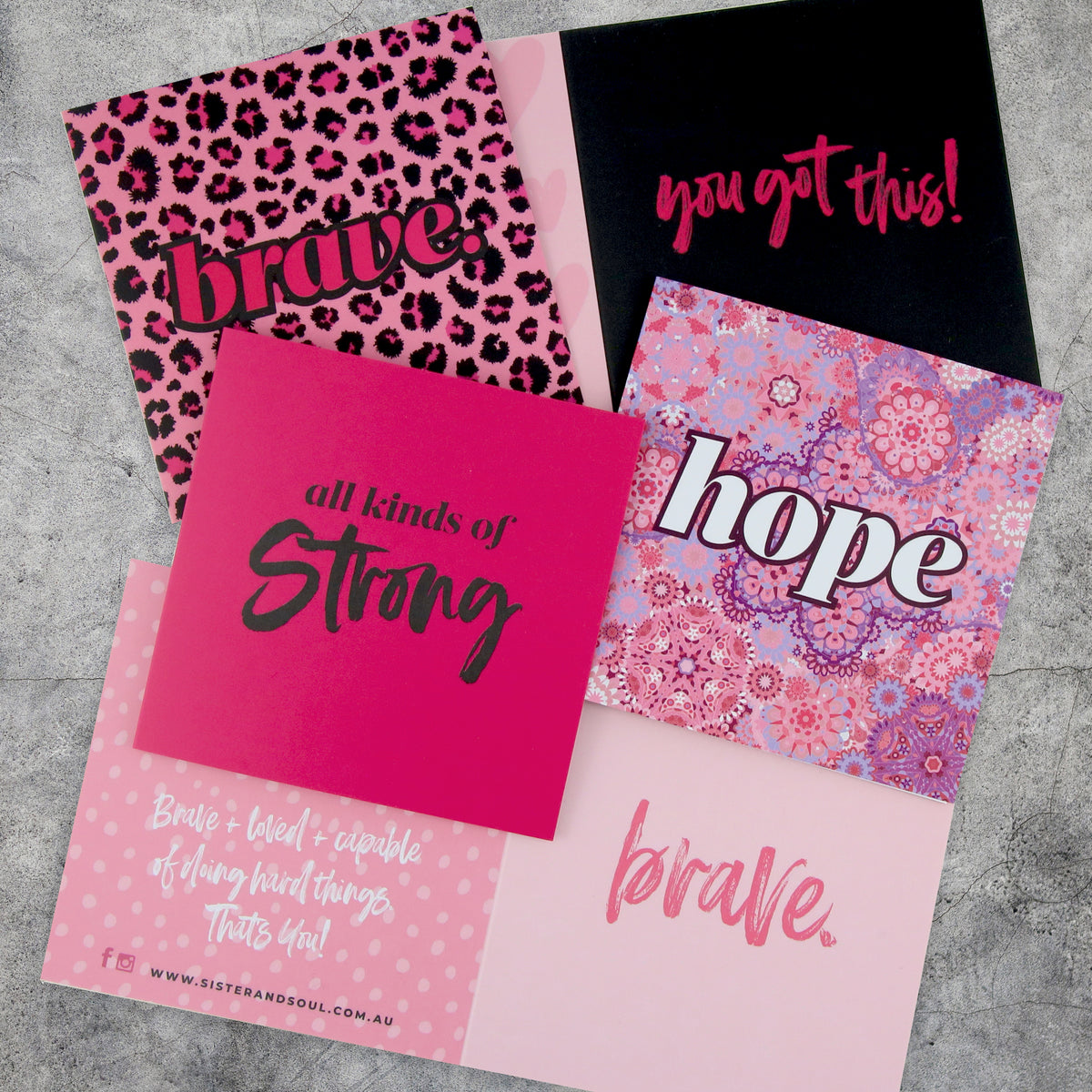 Gift card pack raising money for breast cancer research.