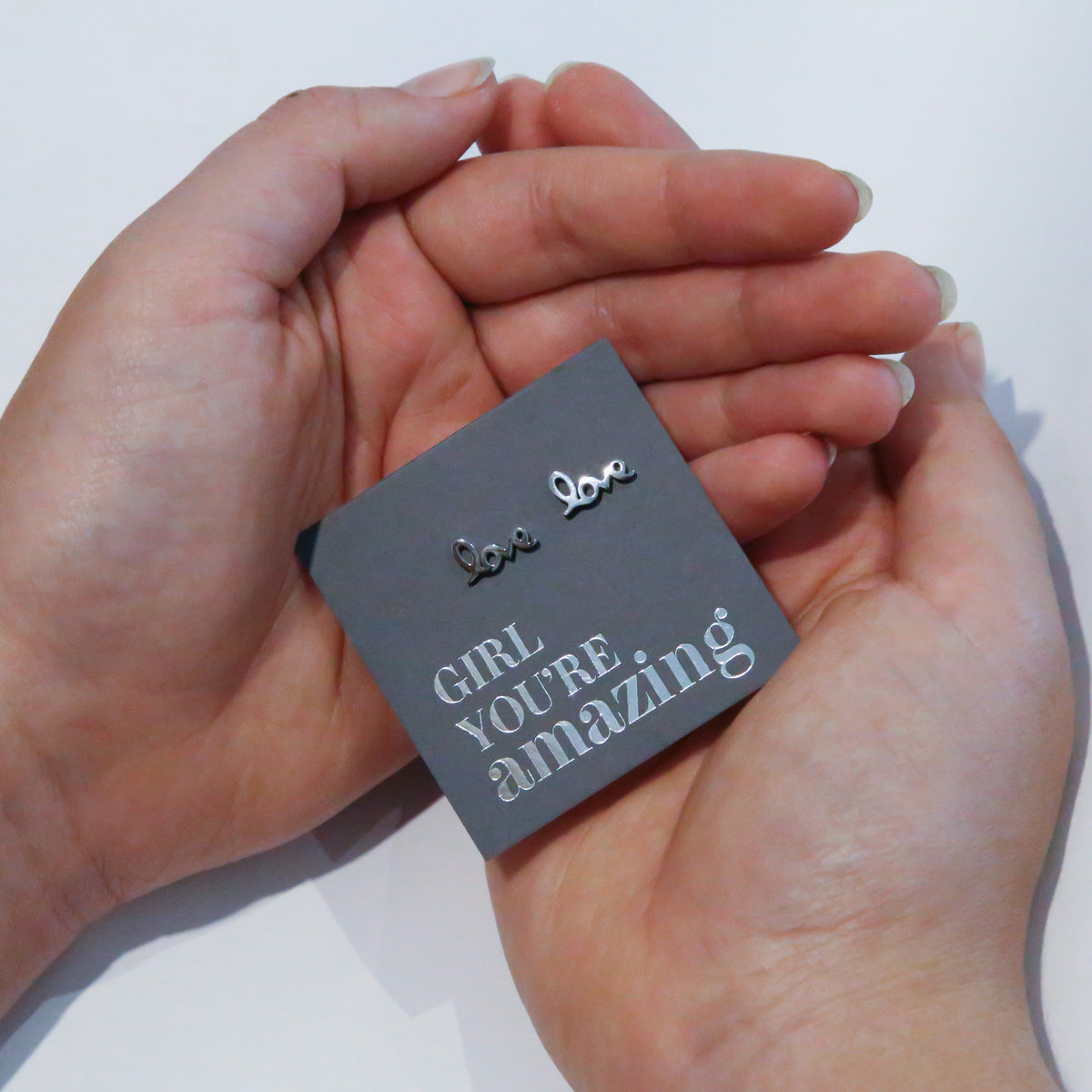 Stainless Steel Earrings. Girl You're Amazing LOVE earrings - Know that you are capable, brave and significant even when it feels like your not. These gorgeous new stainless steel earrings are what you have been searching for! With cute and quirky new designs in 4 different metals, Rose Gold, Gold, Silver & Black a beautiful gift for a friend or teacher or wear these to uplift your soul.