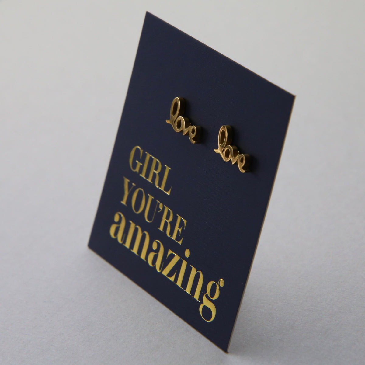 Stainless Steel Earrings. Girl You're Amazing LOVE earrings - Know that you are capable, brave and significant even when it feels like your not. These gorgeous new stainless steel earrings are what you have been searching for! With cute and quirky new designs in 4 different metals, Rose Gold, Gold, Silver & Black a beautiful gift for a friend or teacher or wear these to uplift your soul.