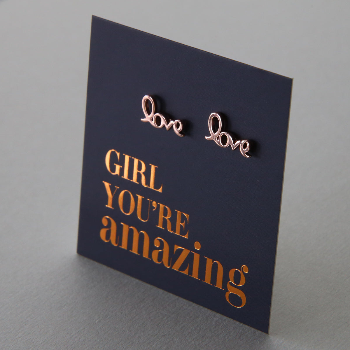 Stainless Steel Earrings. Girl You're Amazing LOVE earrings - Know that you are capable, brave and significant even when it feels like your not. These gorgeous new stainless steel earrings are what you have been searching for! With cute and quirky new designs in 4 different metals, Rose Gold, Gold, Silver & Black a beautiful gift for a friend or teacher or wear these to uplift your soul.