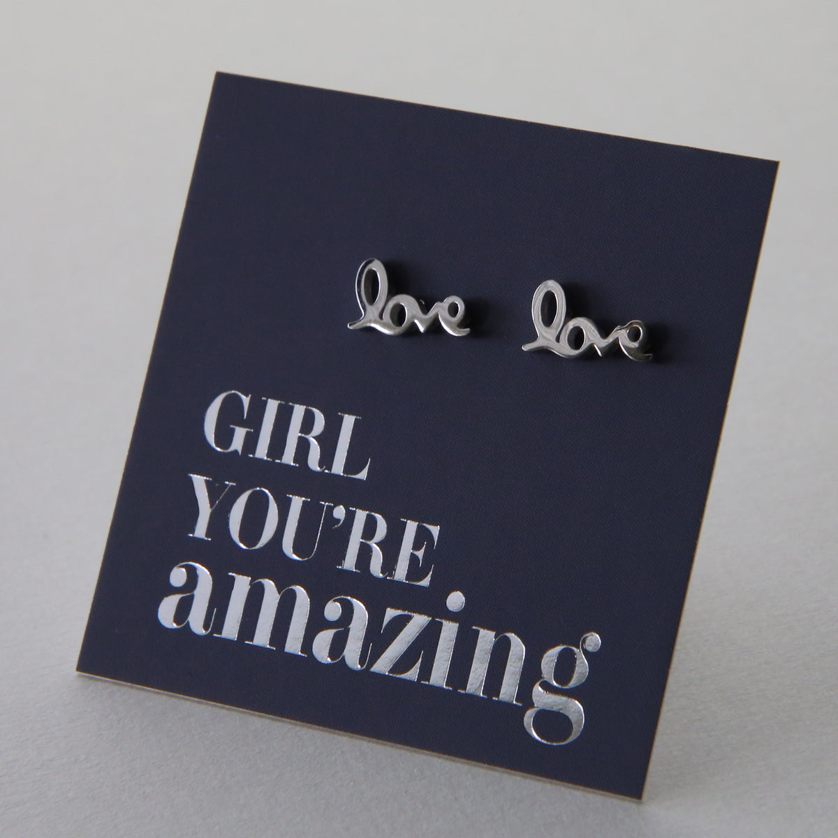Stainless Steel Earrings. Girl You're Amazing LOVE earrings - Know that you are capable, brave and significant even when it feels like your not. These gorgeous new stainless steel earrings are what you have been searching for! With cute and quirky new designs in 4 different metals, Rose Gold, Gold, Silver & Black a beautiful gift for a friend or teacher or wear these to uplift your soul.