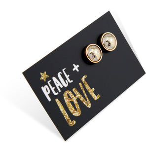 Festive Favourites - Peace + Love - Deluxe Rose Gold Stainless Steel Stud - Gold Star (10743)