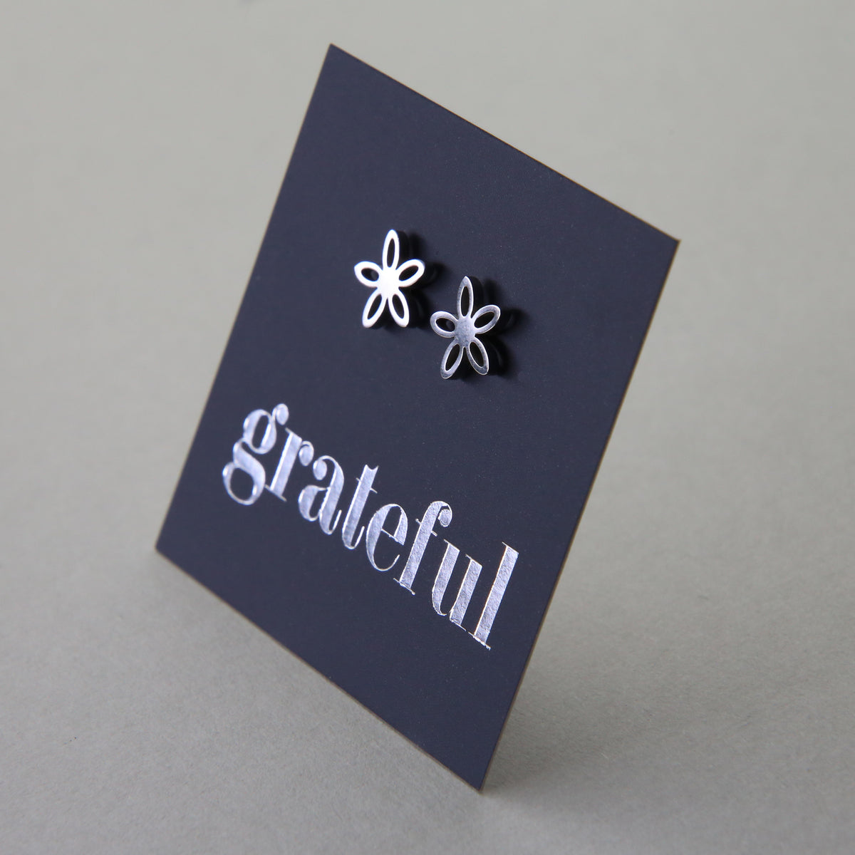Stainless Steel Earring Studs - Grateful - FLOWER