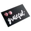 SPARKLEFEST - Grateful! Glitter Resin Earrings set in Silver - Pretty Pink (8901)