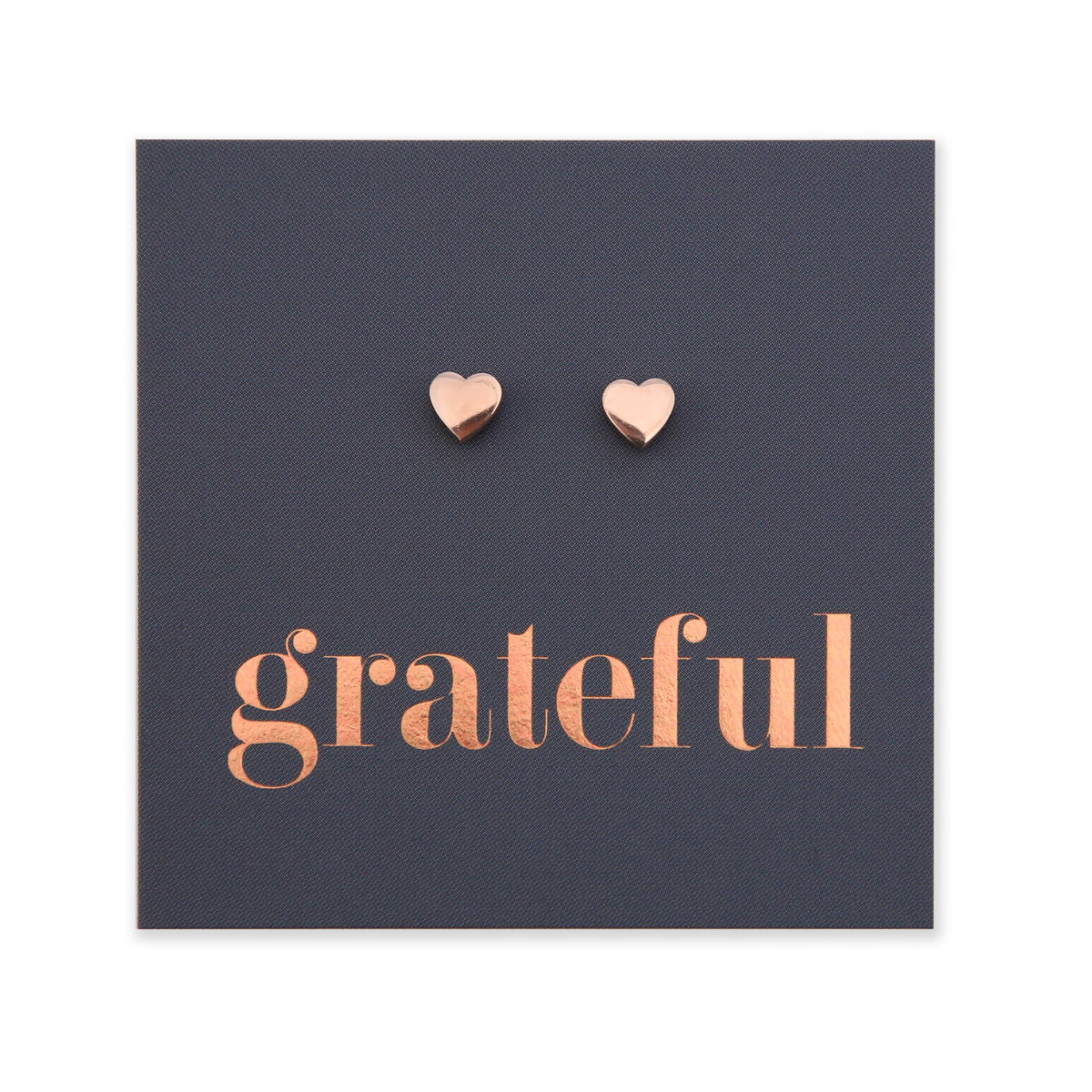 Stainless Steel Earring Studs - Grateful - TINY HEARTS