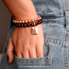 Bracelet Duo! Rose Gold & Garnet bead bracelet stacker set - YOU GOT THIS (10822)