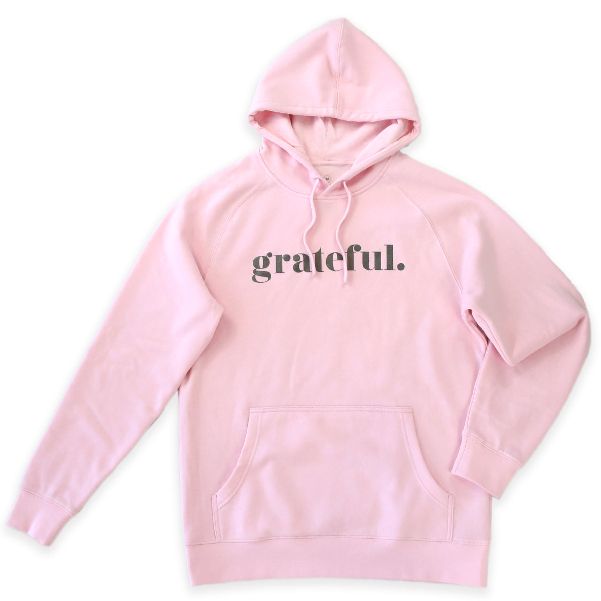 Grateful HOODIE - Pink with Charcoal Shimmer Print