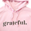 Grateful HOODIE - Pink with Charcoal Shimmer Print