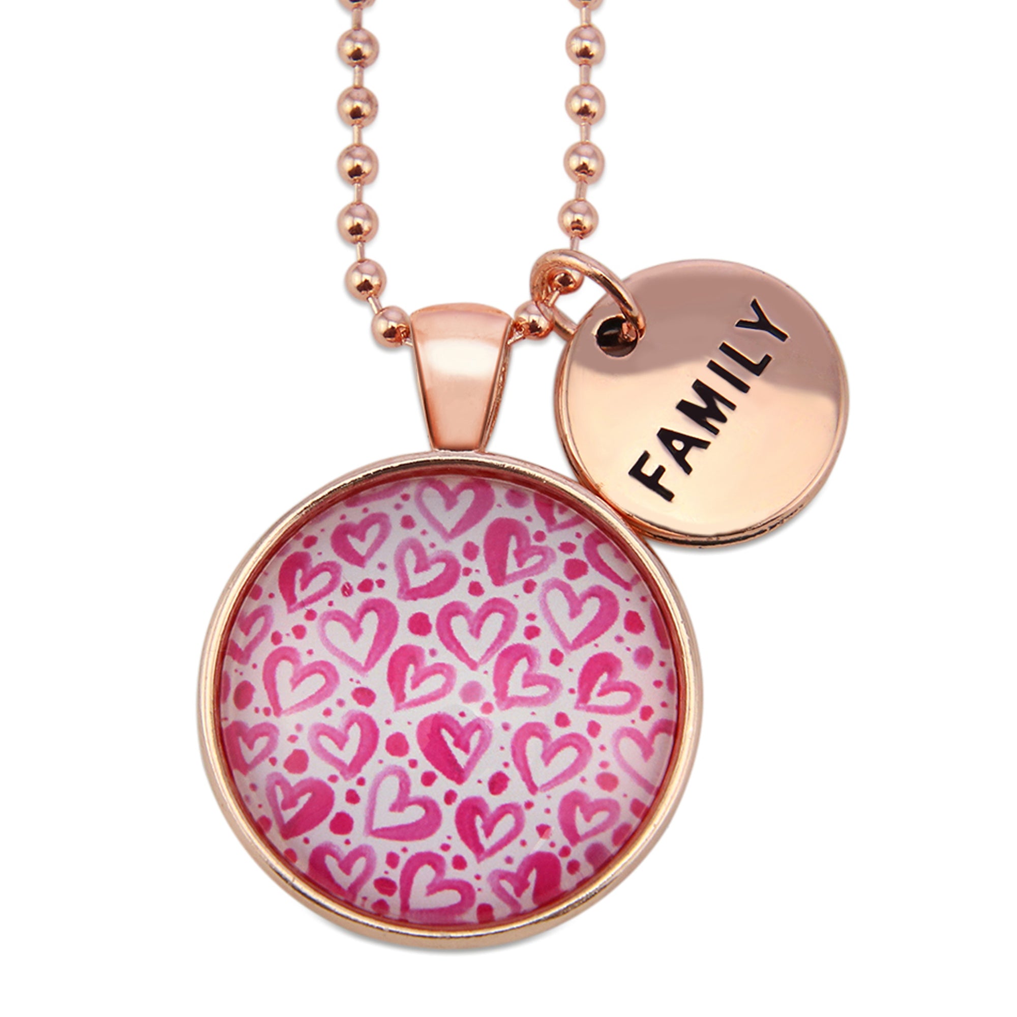 PINK COLLECTION - Rose Gold 'FAMILY' Necklace - Heartstrings (10421)