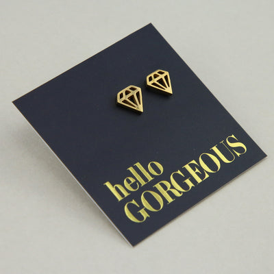 Stainless Steel Earring Studs - Hello Gorgeous - GEO DIAMONDS