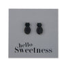 black stainless steel pineapple studs on foil hello sweetness