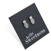 silver stainless steel pineapple studs on foil hello sweetness