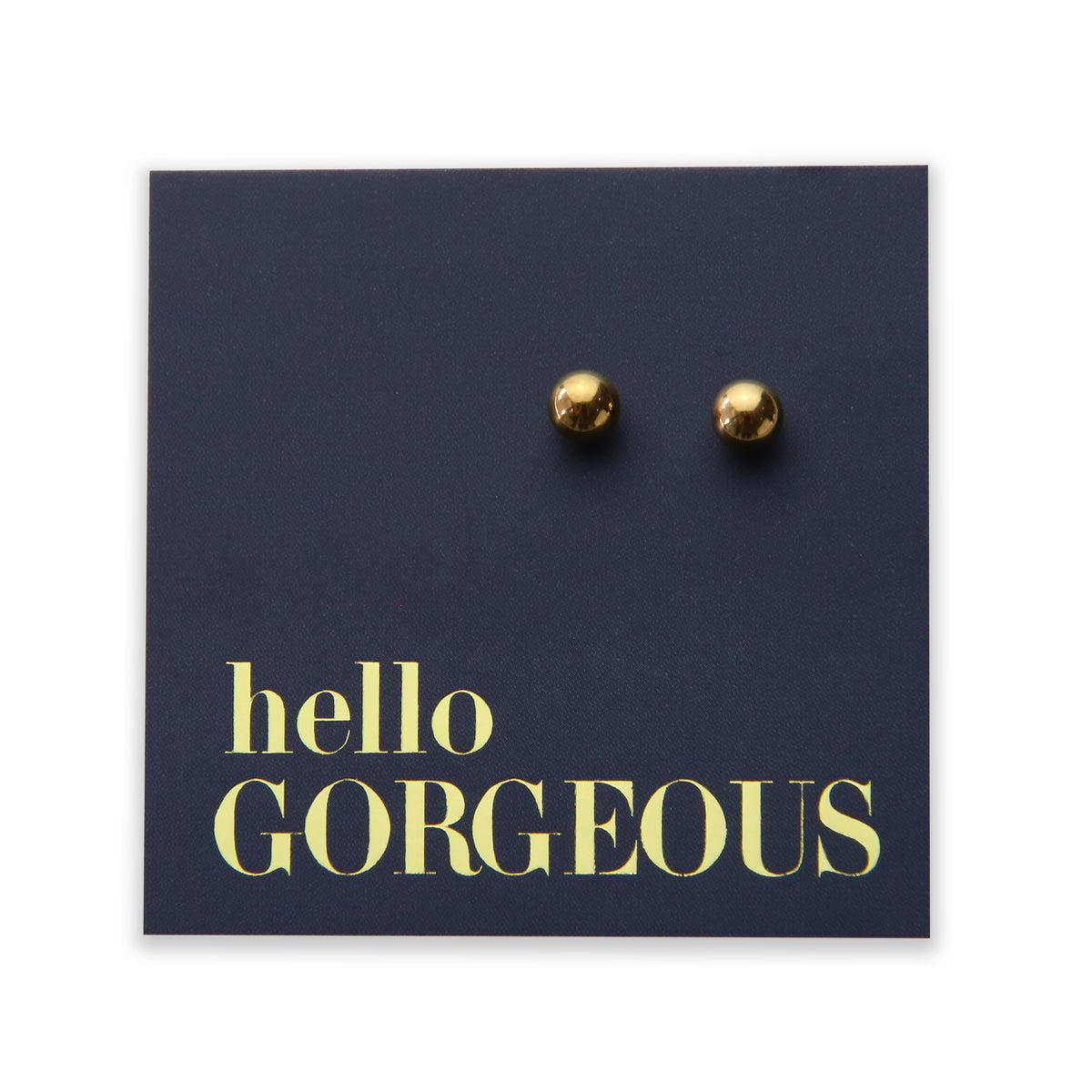 Stainless Steel Ball shape earrings. Hypoallergenic studs in Rose Gold, Silver, Black & Gold. Star shaped. Beautiful Gifts by Sister and Soul. Foil feature gift card Girl you are amazing.