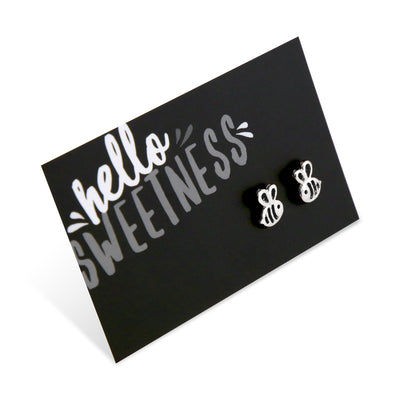 Hello Sweetness! Bumble Bee Earring Studs - Silver (9210)