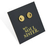 Stainless Steel Earring Studs - Brushed Gold - Hey Soul Sister - Bird on a branch (8710-R)
