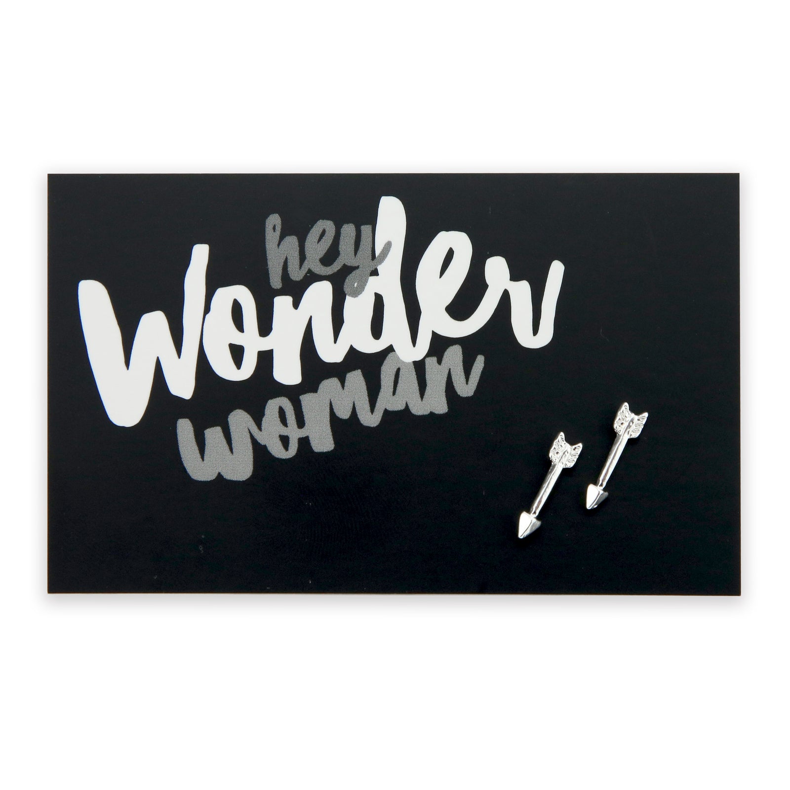 Hey Wonder Woman! Arrow Stud Earrings - Silver (2206)