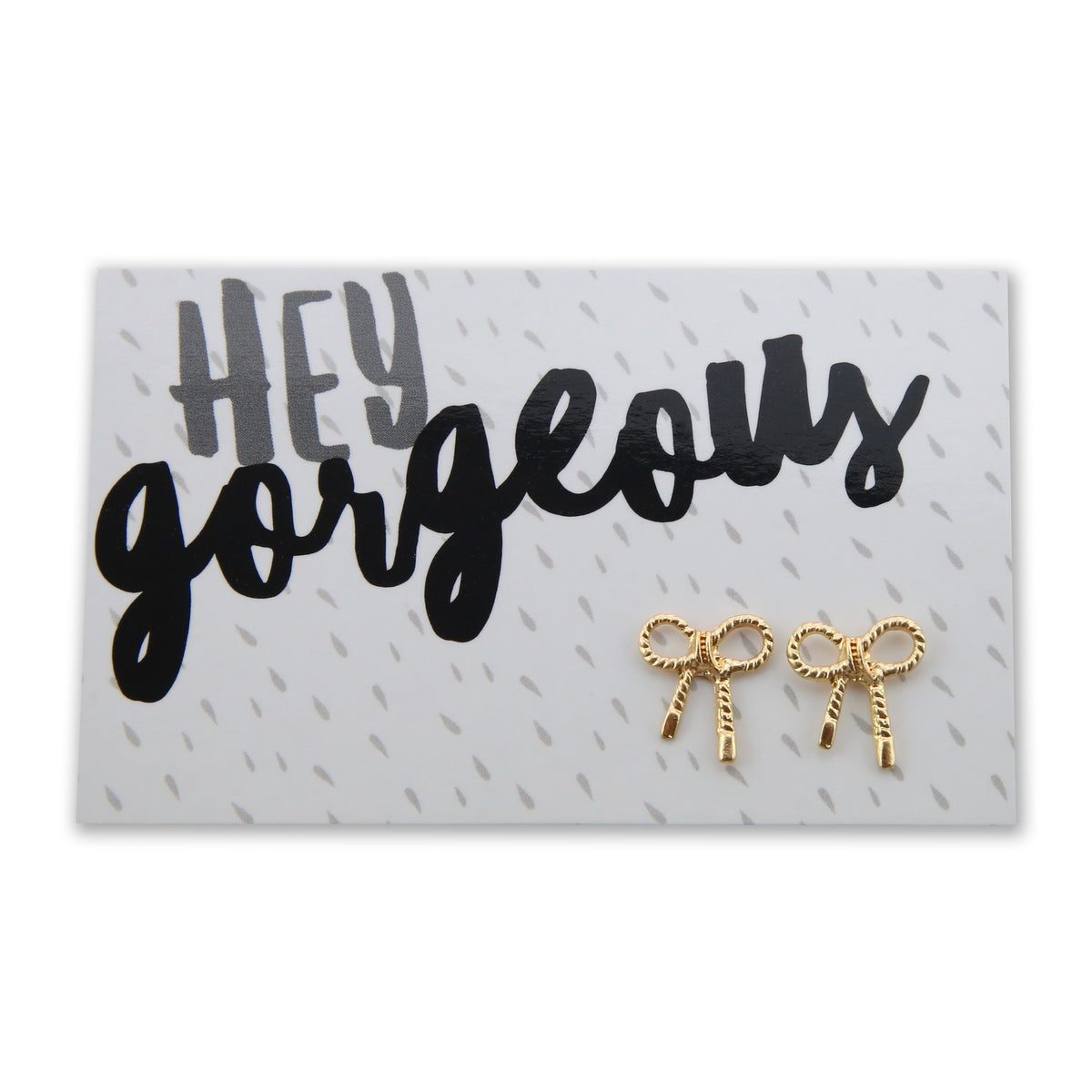 Hey Gorgeous! 'Put a Bow on it' Earring Studs - Gold (2306)