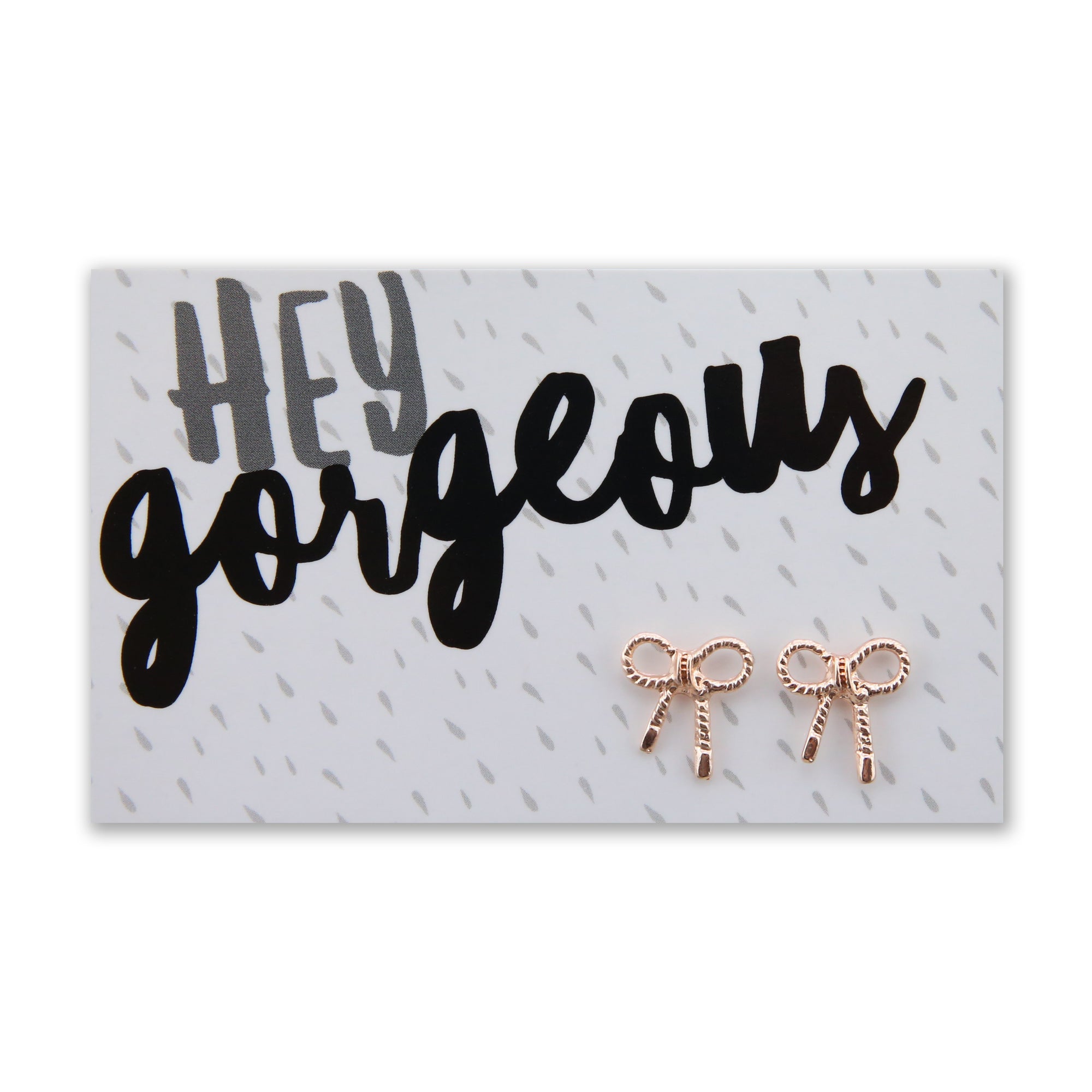 Hey Gorgeous! 'Put a Bow on it' Earring Studs - Rose Gold (9607)