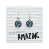 TEAL COLLECTION - Girl You're Amazing - Bright Silver Dangle Earrings - Hummingbird Flock (12312)