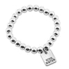 The STRONG WOMEN Collection Hematite Bracelet 8mm Beads with word charm - Sassy Silver