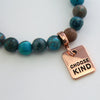Precious Stone Bracelet 8mm - Imperial Teal Jasper - With Rose Gold choose kind Word Charms