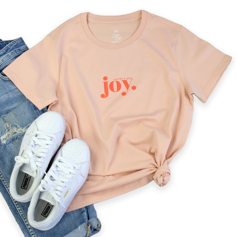 Peach coloured joy t-shirt