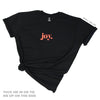 Joy - Plus Size Long Boxy Tee - Black with Sunrise Orange Print