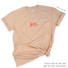 Joy - Plus Size Long Boxy Tee - Peach with Sunrise Orange Print