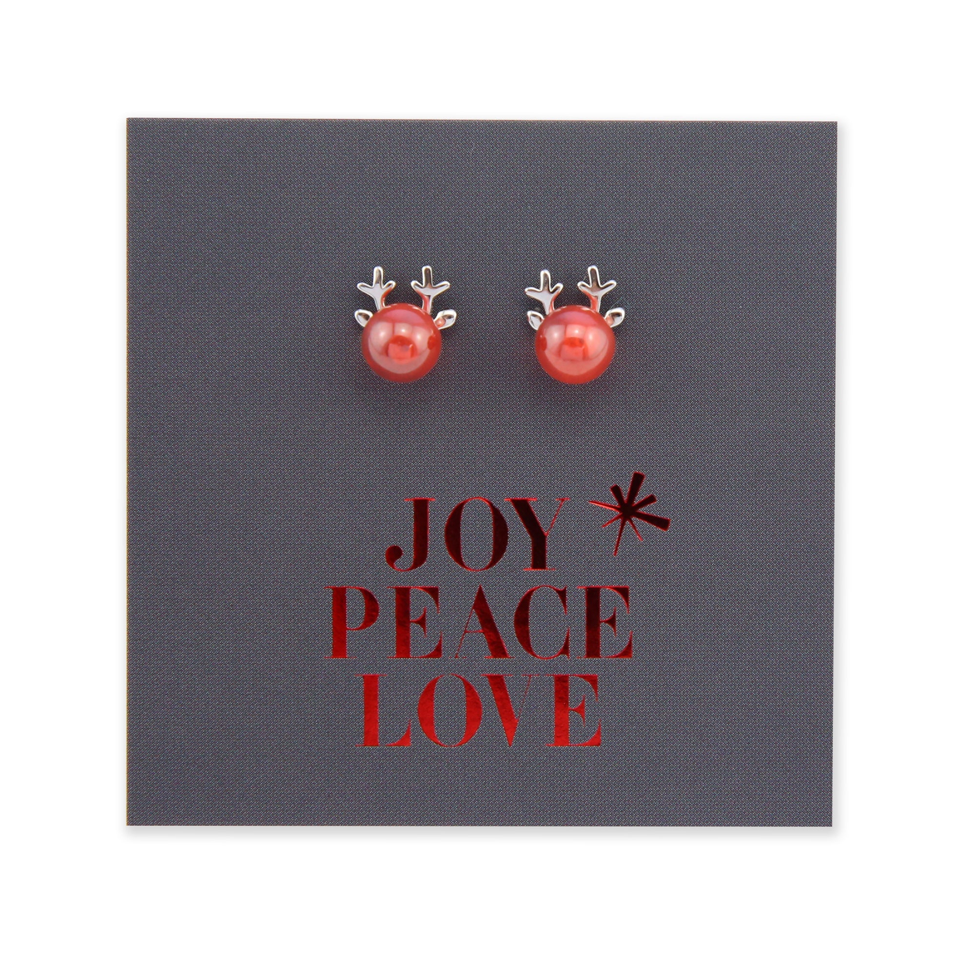 Reindeer Nose - Sterling Silver Studs - Joy Peace Love (2207-R)