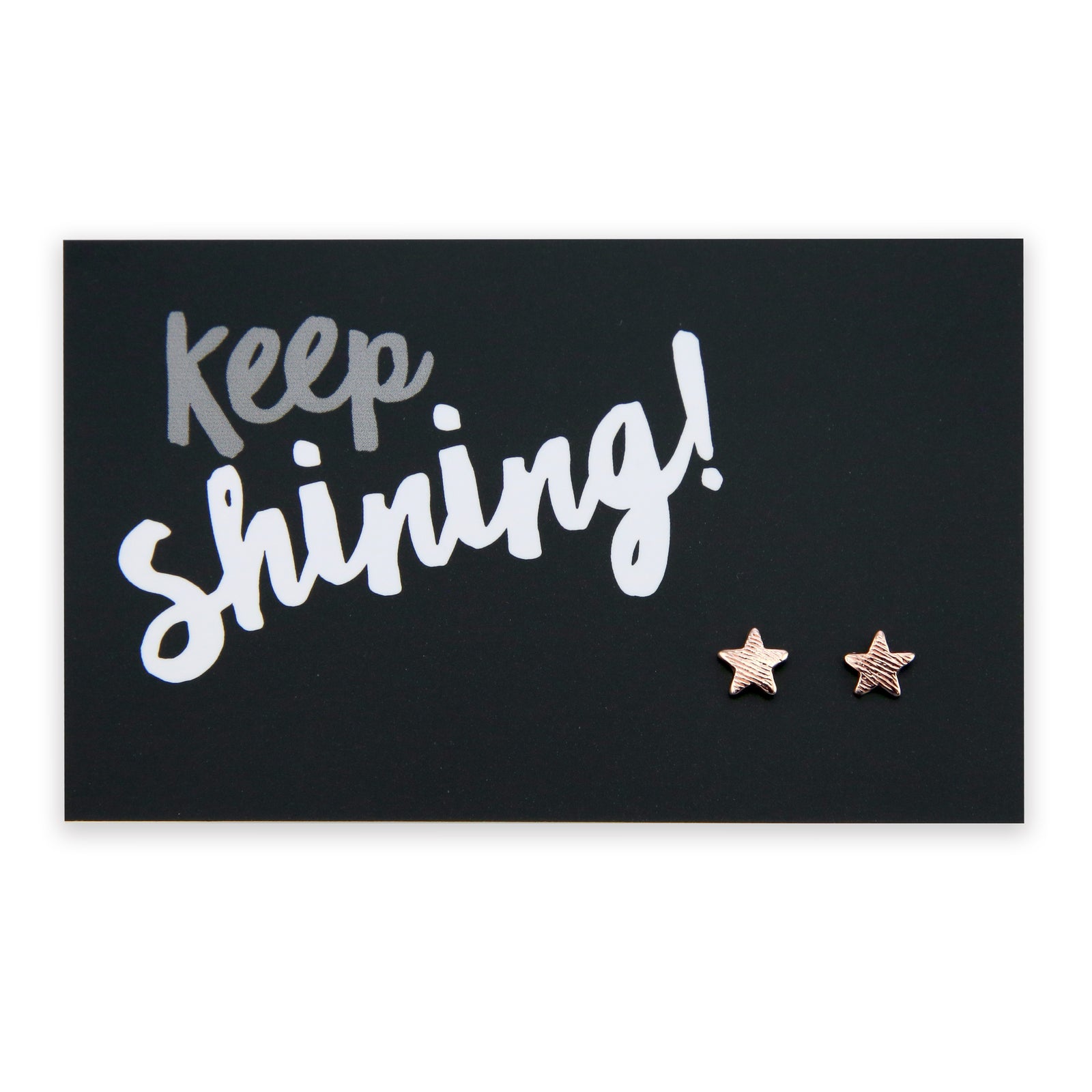 Keep Shining - Brushed Star Stud Earrings - Rose Gold (9509-F)
