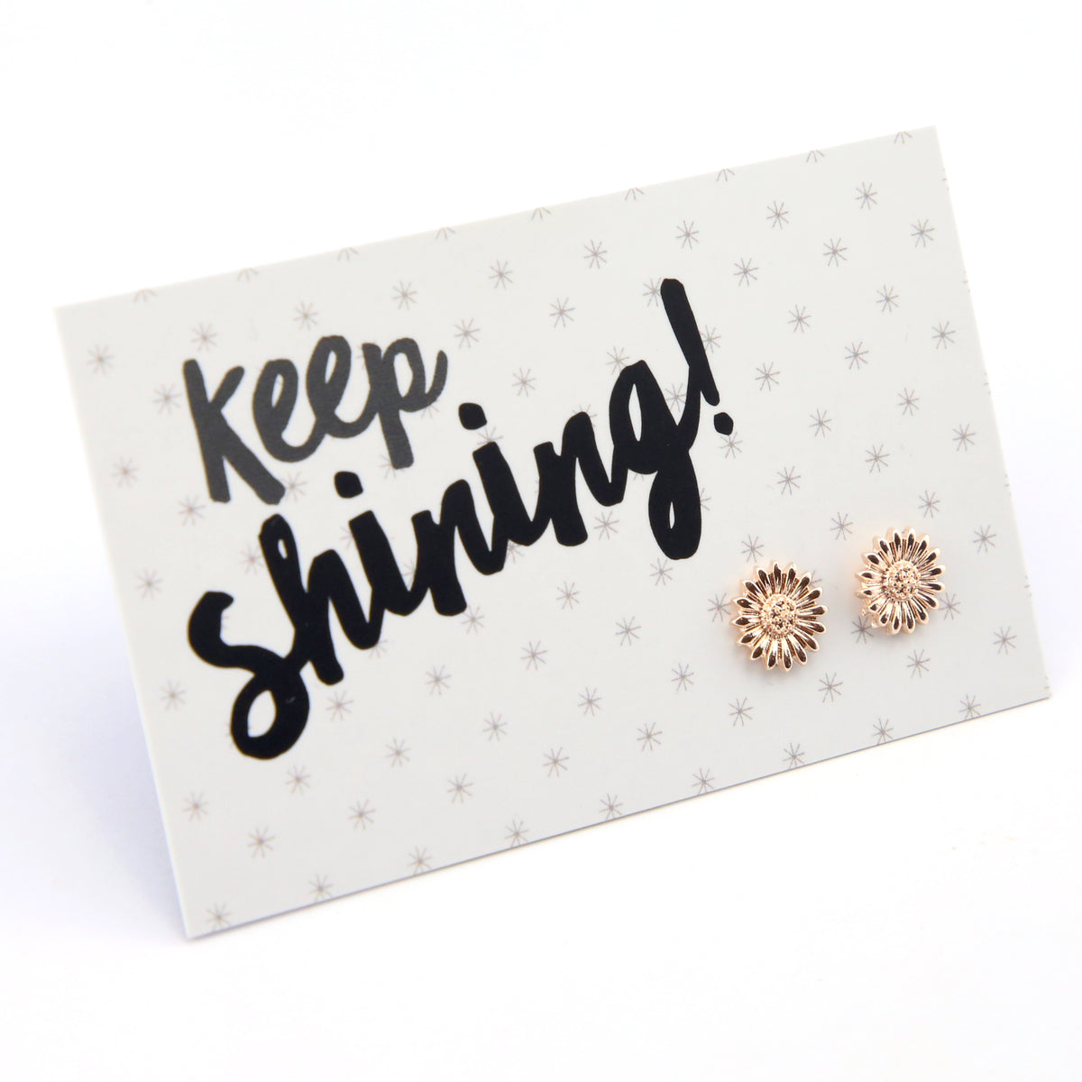 Forever Spring - Keep Shining - Sunflower Earring Studs - Rose Gold (9701)