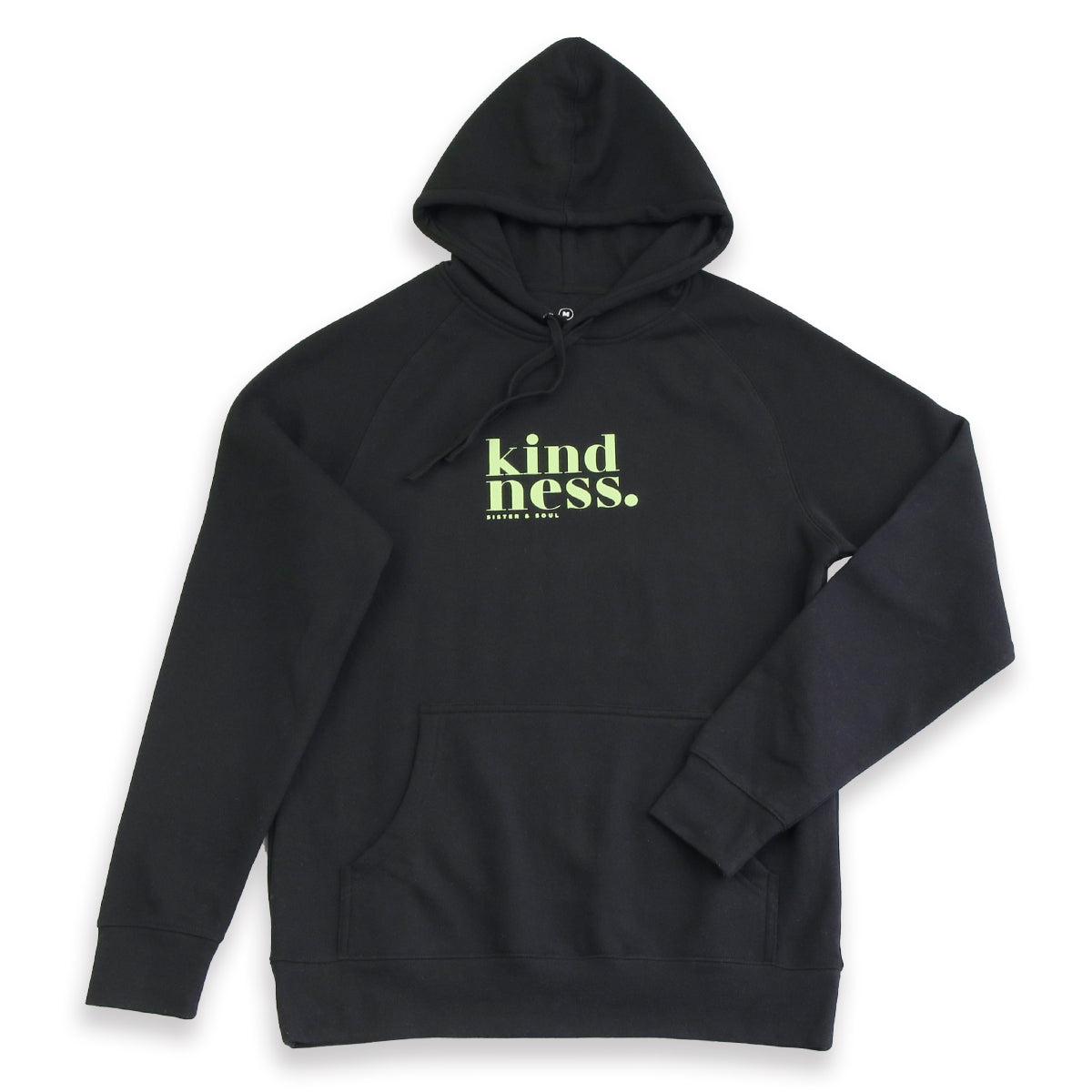 Kindess Comp Jacket Kindness HOODIE - Black with Lime Print - Sister And Soul