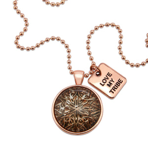 The STRONG WOMEN Collection - Rose Gold ' LOVE MY TRIBE ' Necklace - Lionhearted Rose (10553)