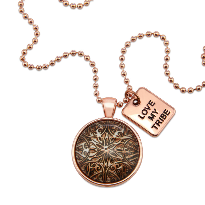 The STRONG WOMEN Collection - Rose Gold ' LOVE MY TRIBE ' Necklace - Lionhearted Rose (10553)