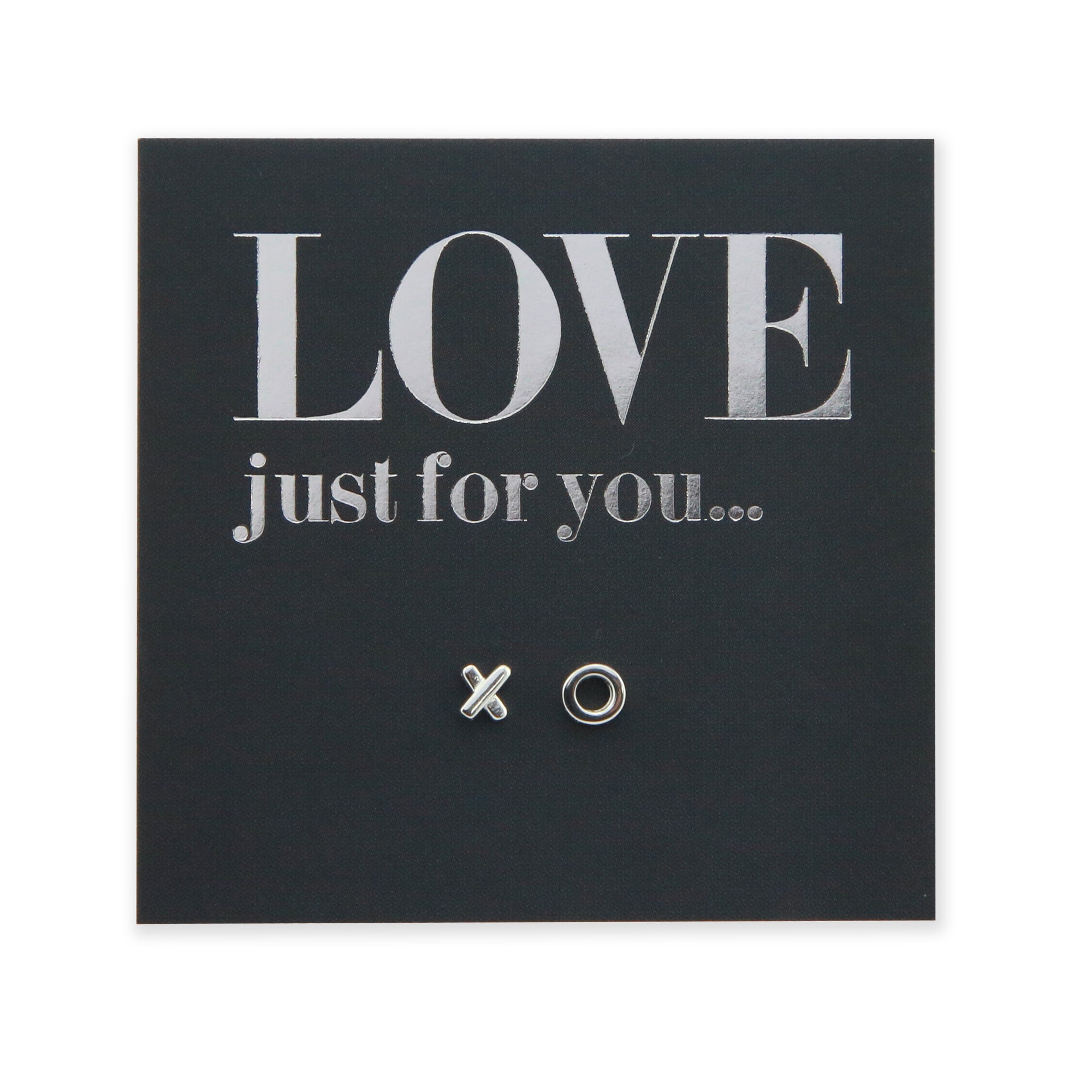 Tiny XO Sterling Silver Studs - Love Just For You (8214-R)