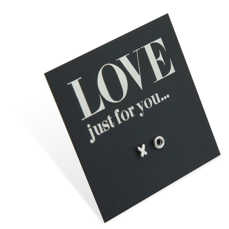 Tiny XO Sterling Silver Studs - Love Just For You (8214-R)