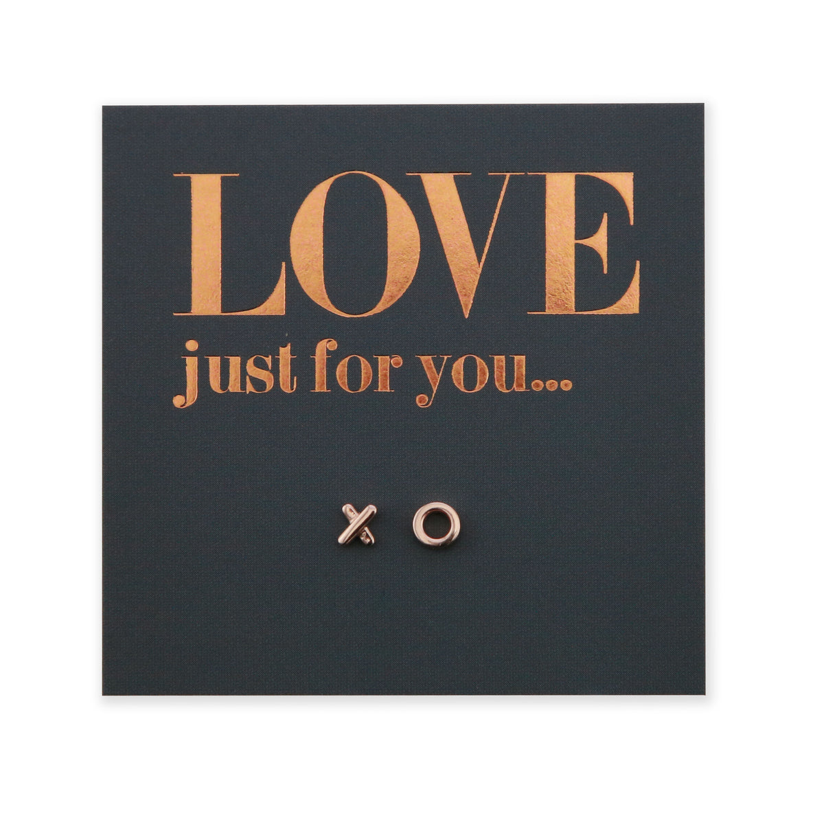 Tiny XO - 18k Rose Gold Plated Sterling Silver Studs - Love Just For You (8214-F)