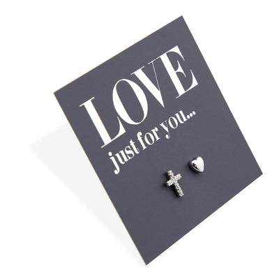 Cross & Heart - Sterling Silver - Love Just For You (11663)