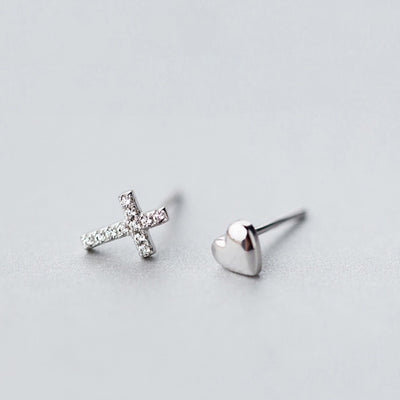 Cross & Heart - Sterling Silver - Love Just For You (11663)