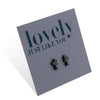 Black stainless steel tiny dancer studs on foil lovely just like you card