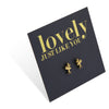 Gold stainless steel tiny dancer studs on foil lovely just like you card