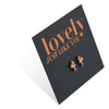 Rose Gold stainless steel tiny dancer studs on foil lovely just like you card