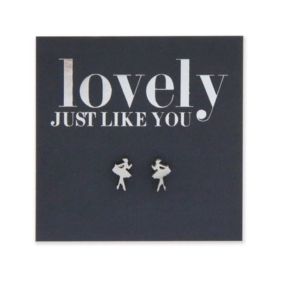 Silver stainless steel tiny dancer studs on foil lovely just like you card