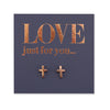 Stainless Steel Earring Studs - Love Just For You - CROSS